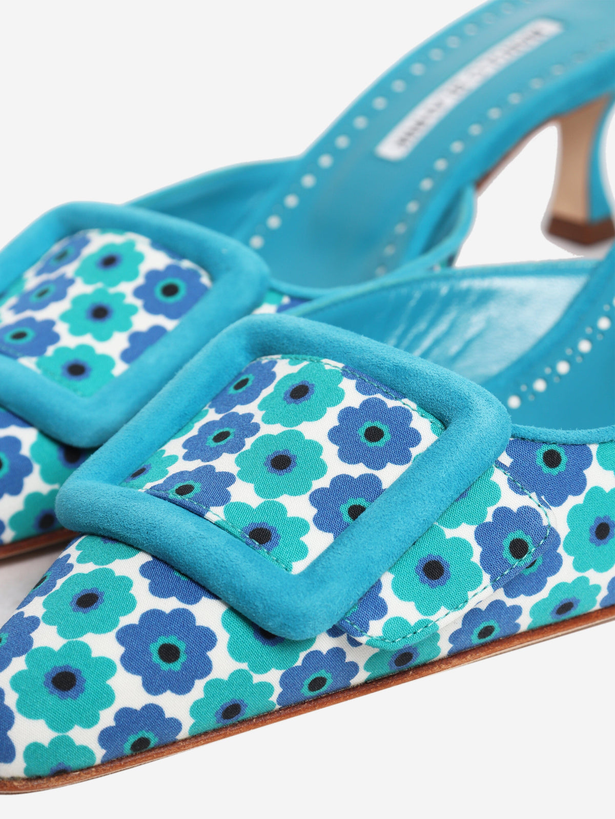 Blue floral mules - size EU 39 Heels Manolo Blahnik 
