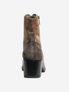 Chanel Taupe and grey suede ankle boots - size EU 41