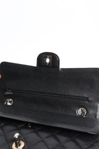Chanel Black 2008 medium caviar leather Classic Double Flap bag