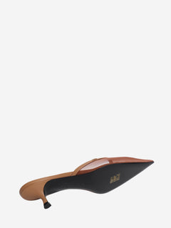 Brown mesh pointed-toe kitten heel mules - size EU 38.5 Heels Victoria Beckham 
