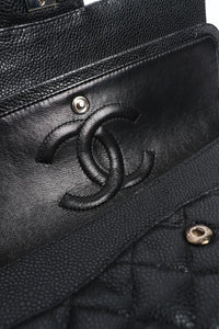 Chanel Black 2008 medium caviar leather Classic Double Flap bag