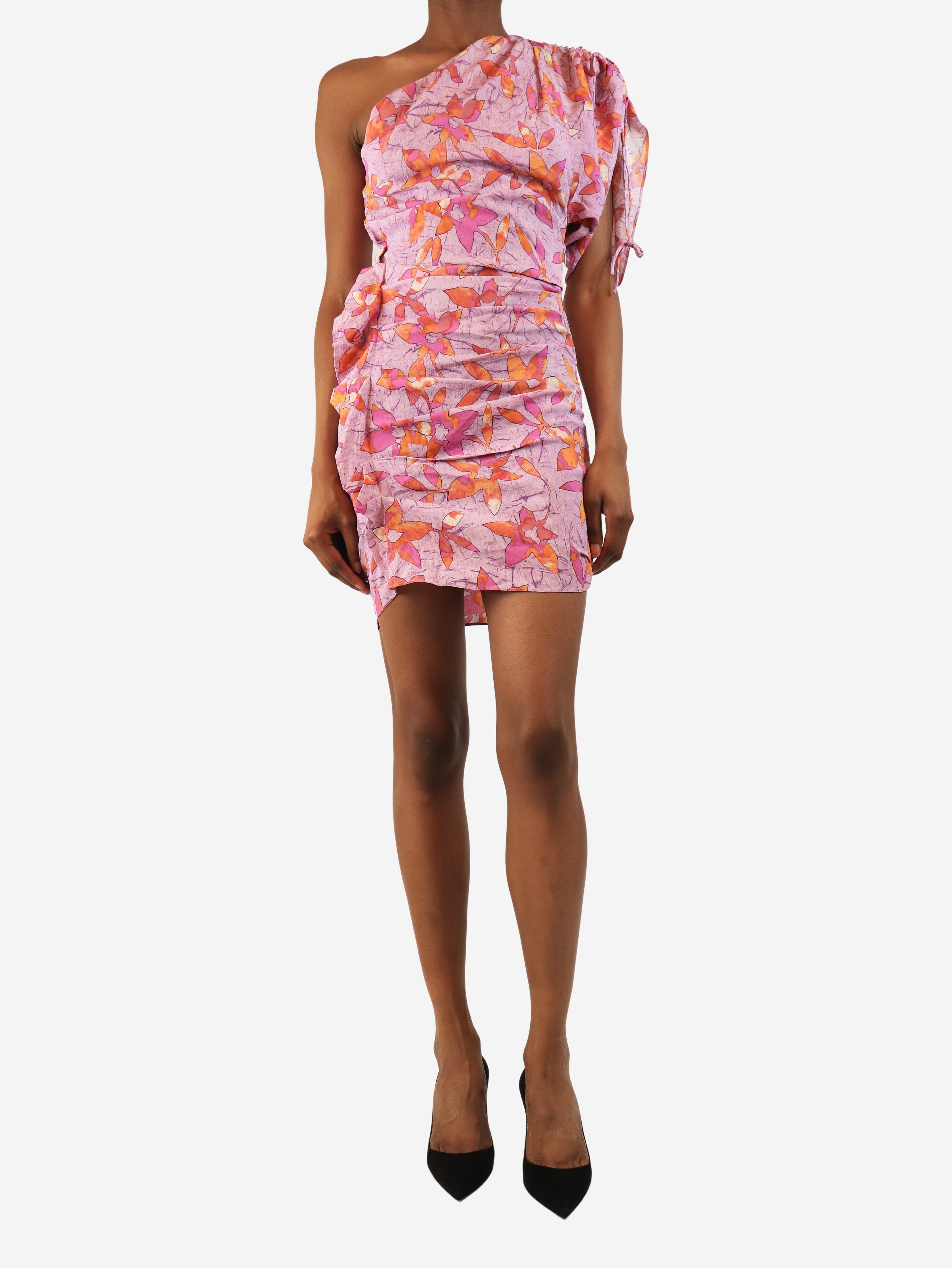 Purple ruched one shoulder mini dress - size UK 8 Dresses Isabel Marant 