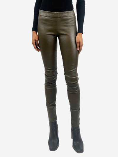 Brown elasticated waist leather trousers - size S Trousers The Row 