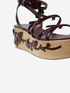 Prada Burgundy platform sandals - size EU 40.5 (UK 7.5)