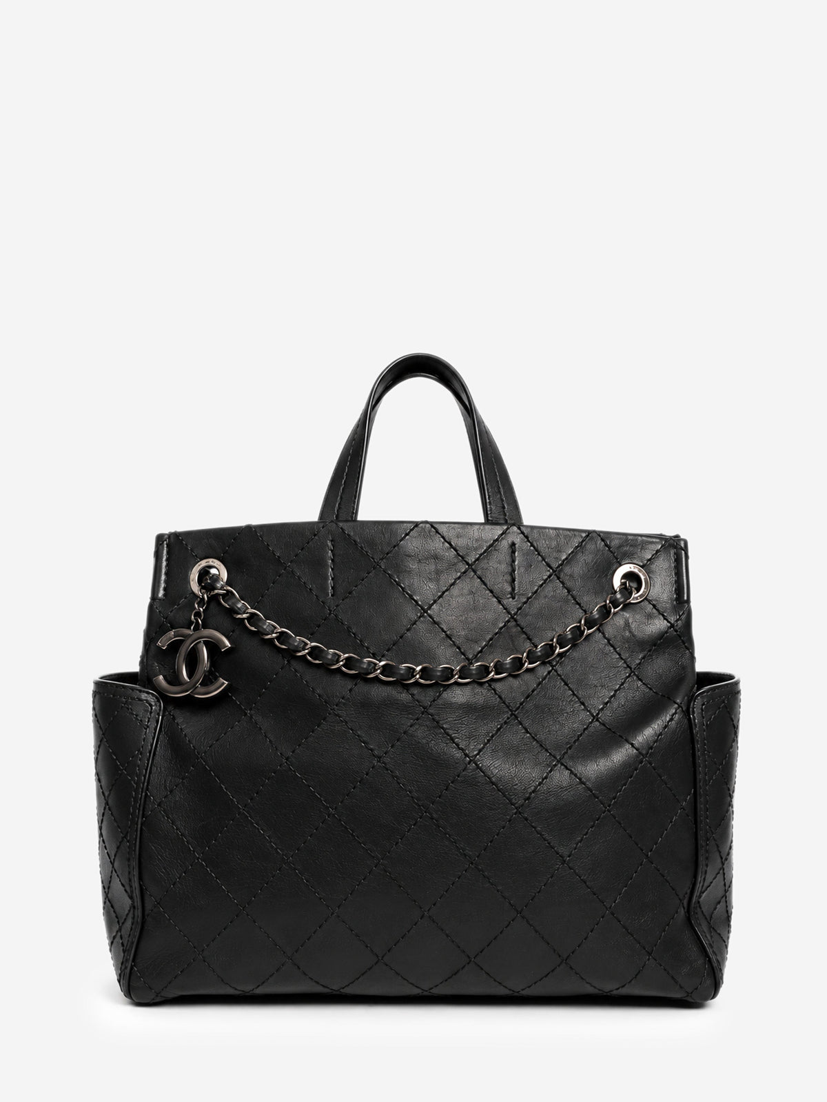 Black 2015 calfskin CC Pocket tote bag Tote Bags Chanel 