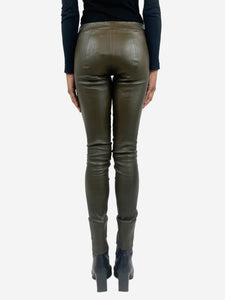 The Row Brown elasticated waist leather trousers - size S