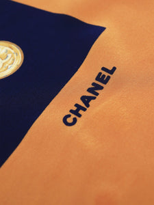 Chanel Black and brown coin printed scarf