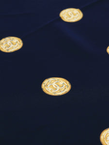 Chanel Black and brown coin printed scarf