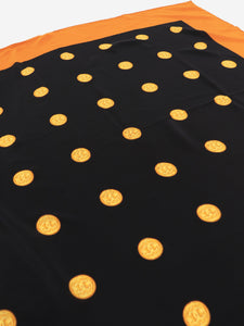 Chanel Black and brown coin printed scarf