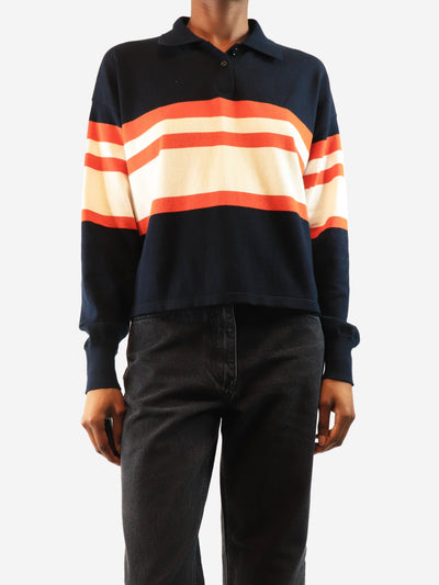 Navy boxy striped polo - size S Tops Loewe 
