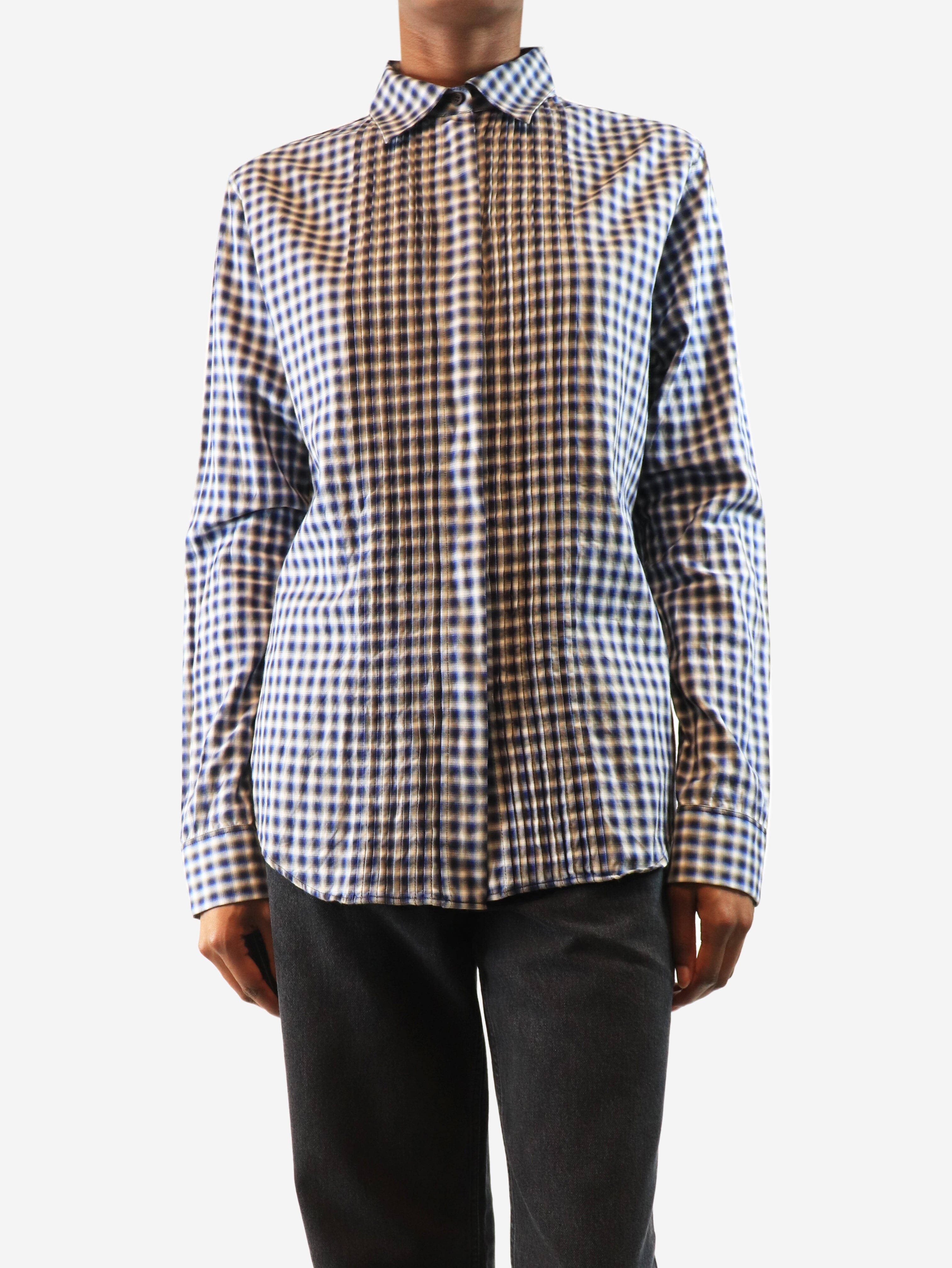 Blue luxury pleated shirt - size UK 8 Tops Loewe 