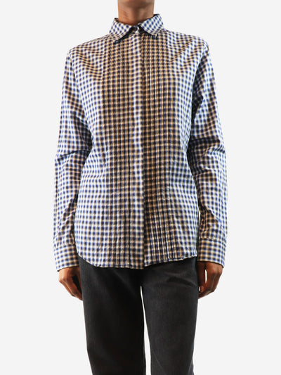 Blue luxury pleated shirt - size UK 8 Tops Loewe 