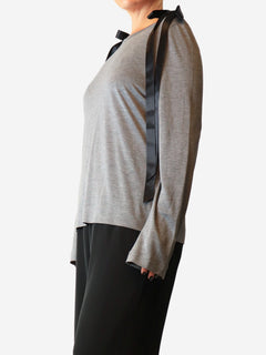Grey marle ribbon top - size L