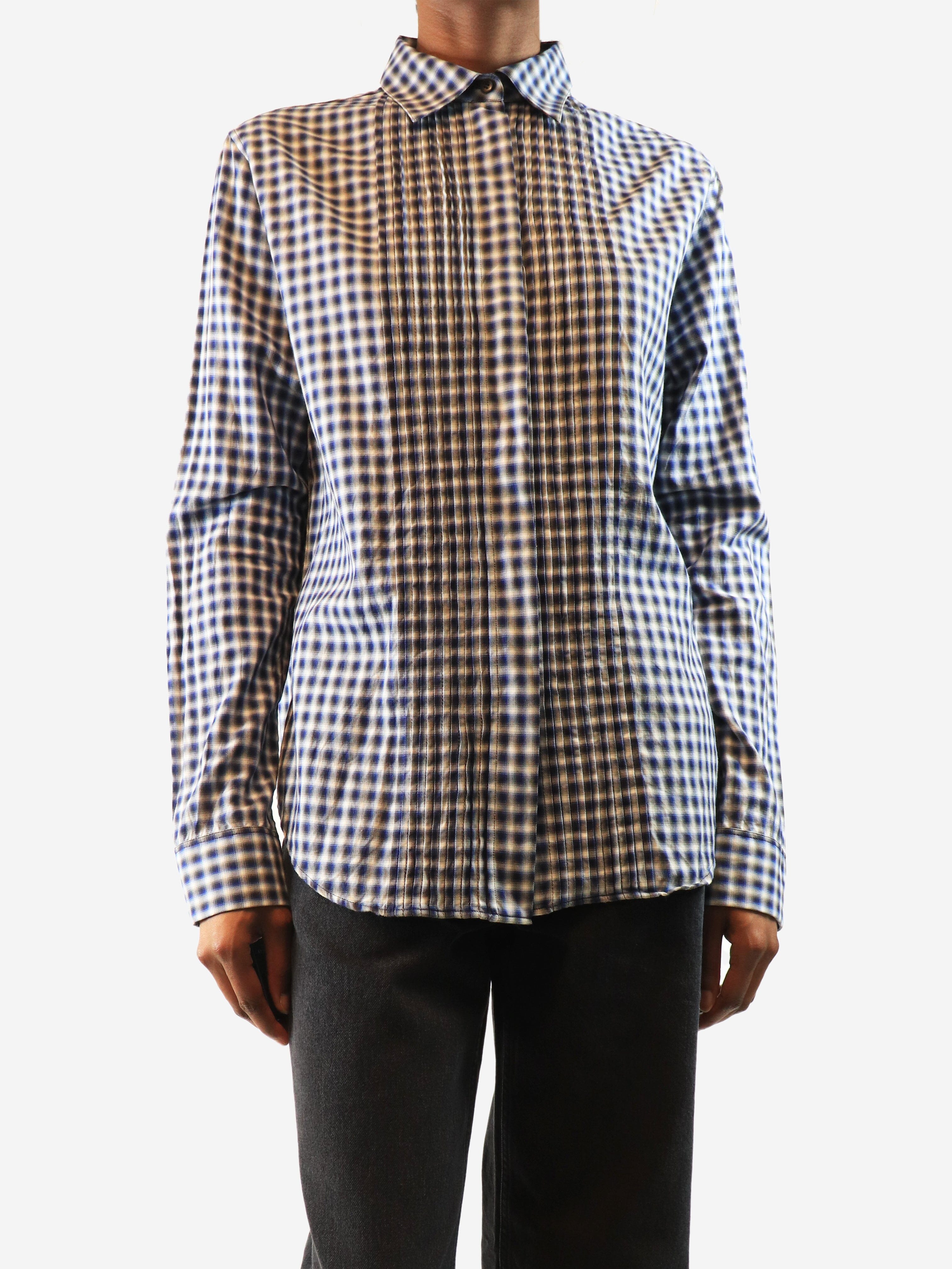Blue luxury pleated shirt - size UK 8 Tops Loewe 