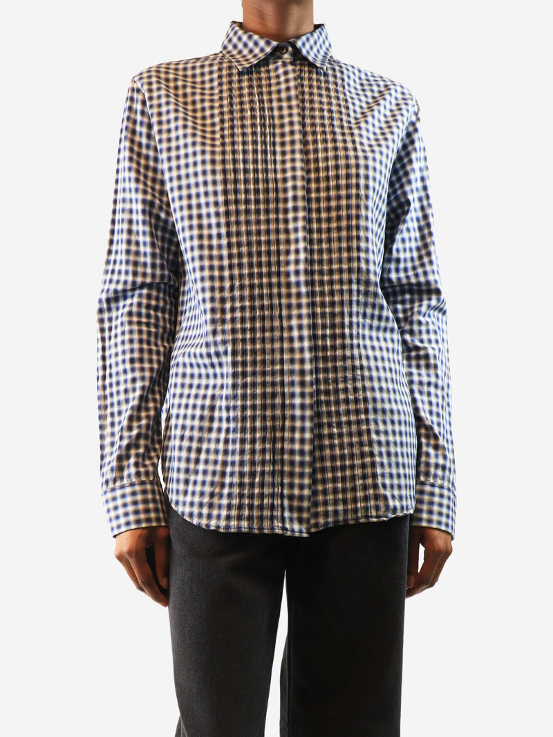 Blue luxury pleated shirt - size UK 8 Tops Loewe 