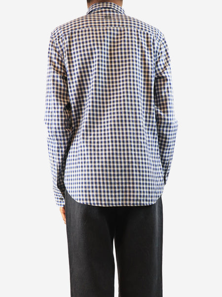 Blue luxury pleated shirt - size UK 8 alternate image
