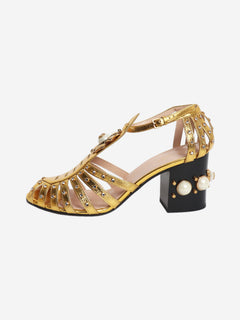 Embellished gold gladiator heels - size EU 38.5 (UK 5.5) Heels Gucci 