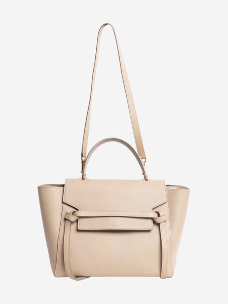 Cream belt bag with gold hardware alternate image