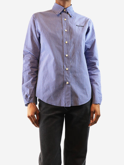 Blue check button up shirt - size UK 6 Tops Miu Miu 