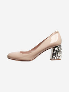 Miu Miu Neutral embellished crystal heels pumps - size EU 36 (UK 3)