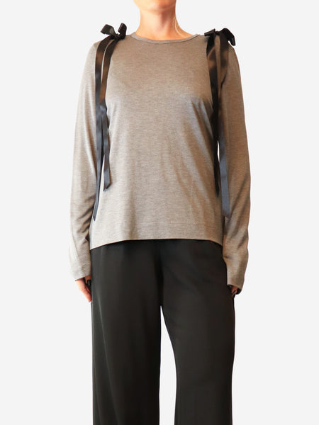 Grey marle ribbon top - size L product image