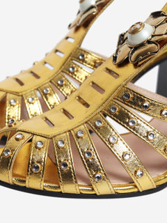 Embellished gold gladiator heels - size EU 38.5 (UK 5.5) Heels Gucci 
