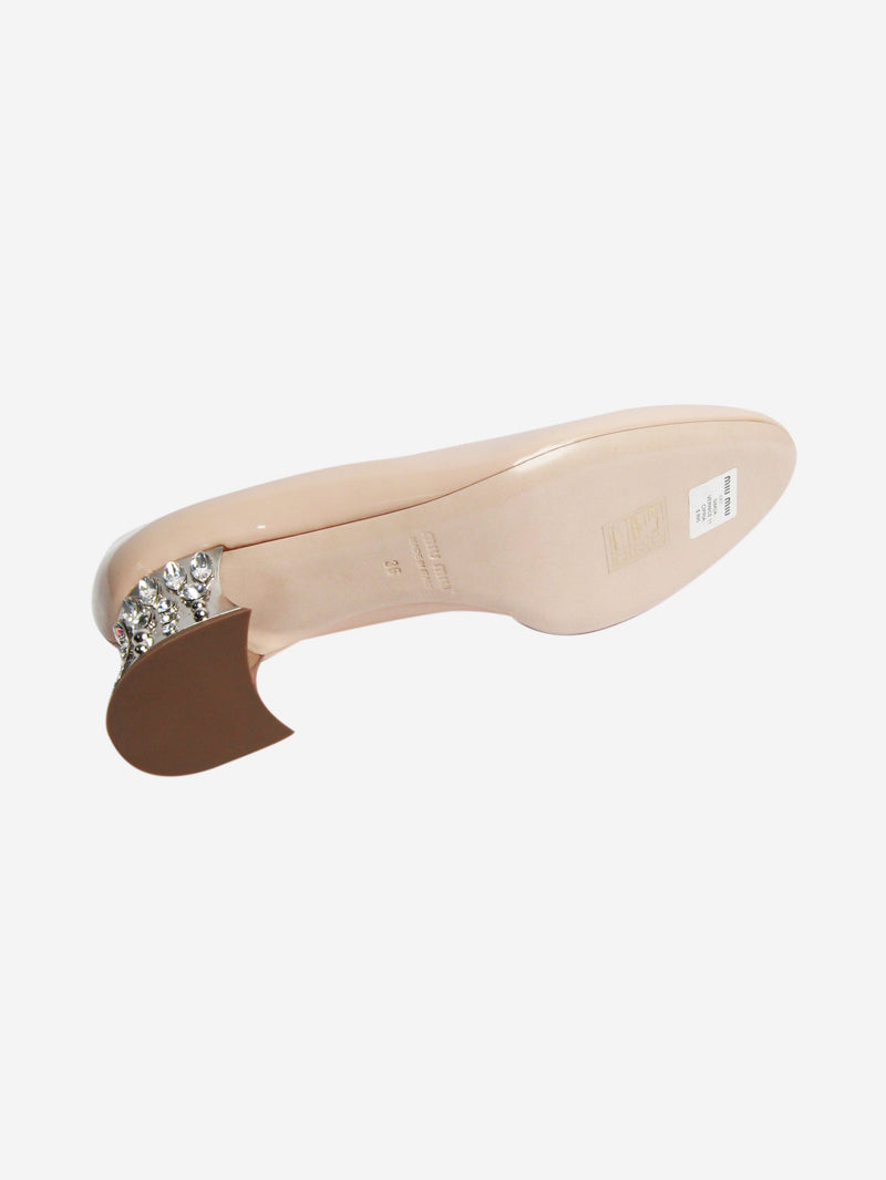 Neutral embellished crystal heels pumps - size EU 36 (UK 3) Heels Miu Miu 