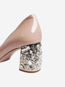 Miu Miu Neutral embellished crystal heels pumps - size EU 36 (UK 3)