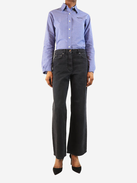 Washed black straight-leg jeans - size UK 6 alternate image
