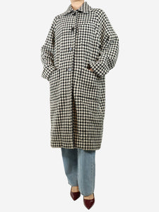 Marni Black and white houndstooth coat - size UK 10