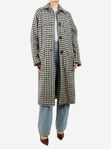 Marni Black and white houndstooth coat - size UK 10