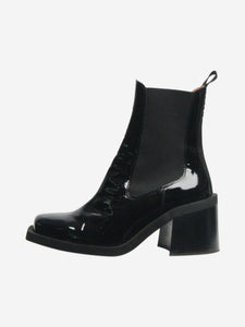 Ganni Black patent Chelsea boots - size EU 37