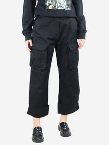 Simone Rocha Black cotton-blend cargo trousers - size UK 10