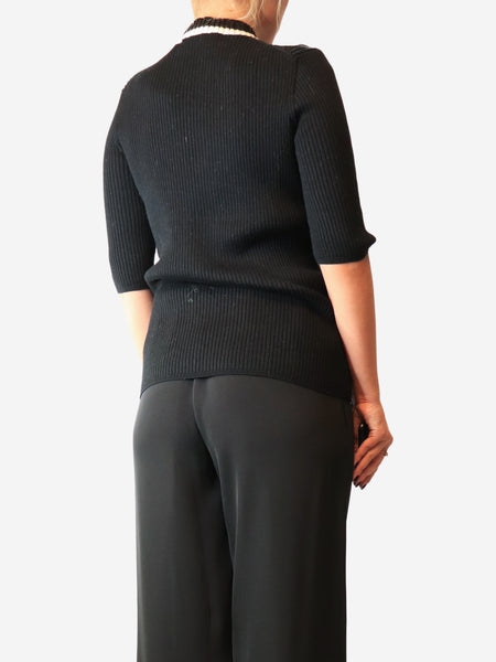 Black sequin-knit sweater - size M alternate image