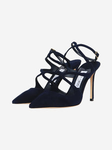 Jimmy Choo Navy blue suede Azia 95 pumps - size EU 37