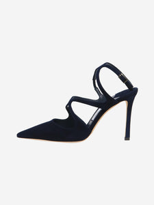 Jimmy Choo Navy blue suede Azia 95 pumps - size EU 37