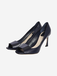 Navy declinaison peep toe pumps - size EU 39 (UK 6)