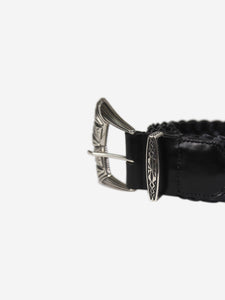 Etro Black woven leather belt - size