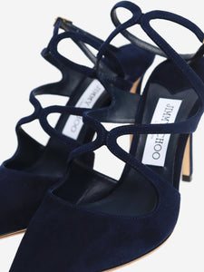 Jimmy Choo Navy blue suede Azia 95 pumps - size EU 37