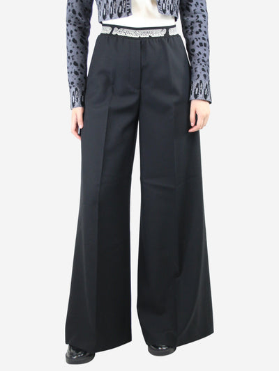 Black wide-leg wool tailored trousers - size UK 6 Trousers Stella McCartney 