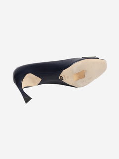 Navy declinaison peep toe pumps - size EU 39 (UK 6)