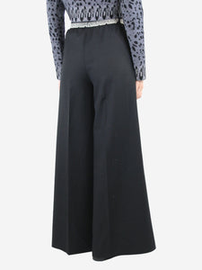 Stella McCartney Black wide-leg wool tailored trousers - size UK 6