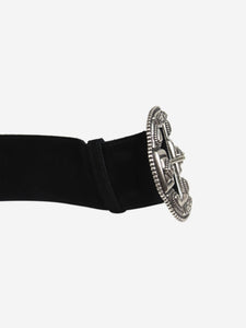 Etro Black suede Bohemian style belt - size