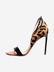 Francesco Russo Black animal print sandal heels - size EU 38.5