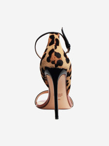 Francesco Russo Black animal print sandal heels - size EU 38.5