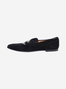 Jimmy Choo Black suede bejewelled loafers - size EU 37.5