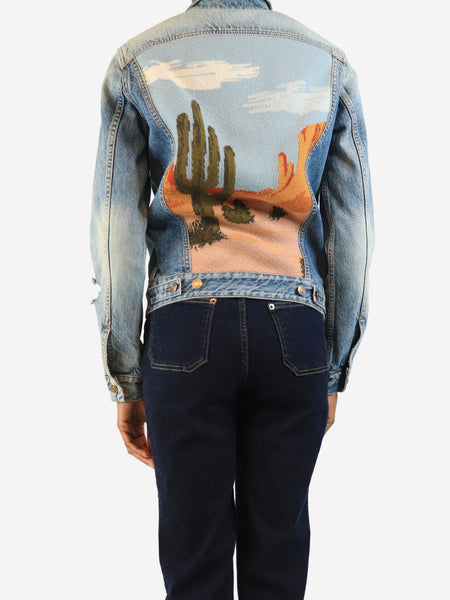 Landscape knit blue denim jacket - size XS alternate image