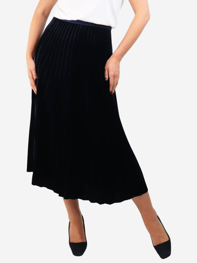 Navy velvet midi skirt - size UK 10 Skirts Sandro 