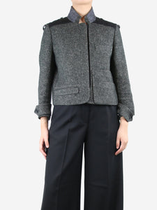 Chloe Grey wool-blend cropped jacket - size UK 14