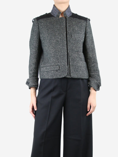 Grey wool-blend cropped jacket - size UK 14 Coats & Jackets Chloe 